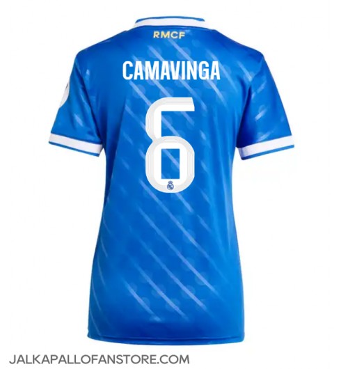 Real Madrid Eduardo Camavinga #6 Kolmaspaita Naisten 2025-26 Lyhythihainen Real Madrid Eduardo Camavinga #6 Kolmaspaita Naisten 2025-26 Lyhythihainen